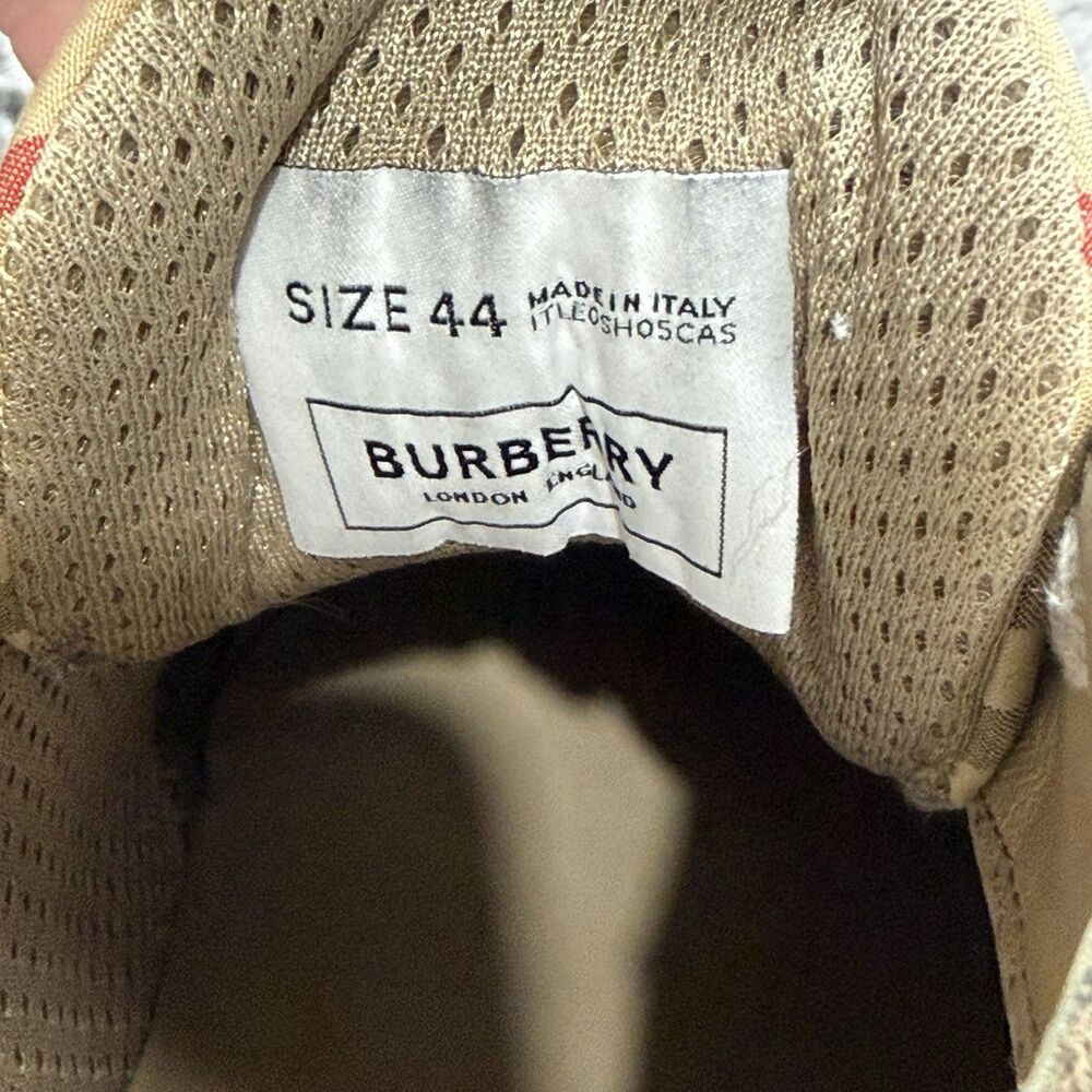 Authentic Burberry Ramsey Vintage Check Beige Low Top Sneakers Size 44/ 11 US - Picture 6 of 7